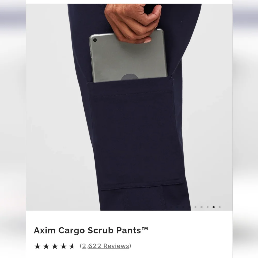 Men's Navy Figs Axim Cargo Scrub Pants